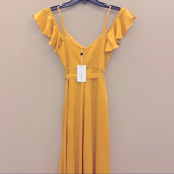 NWT Lovers + FRIENDS TAYLOR Gown in Golden Rod - Picture 8 of 8